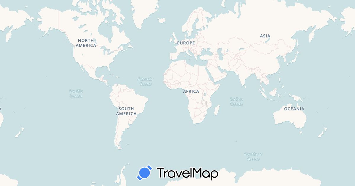 TravelMap itinerary: driving, plane in Chile, United States (North America, South America)